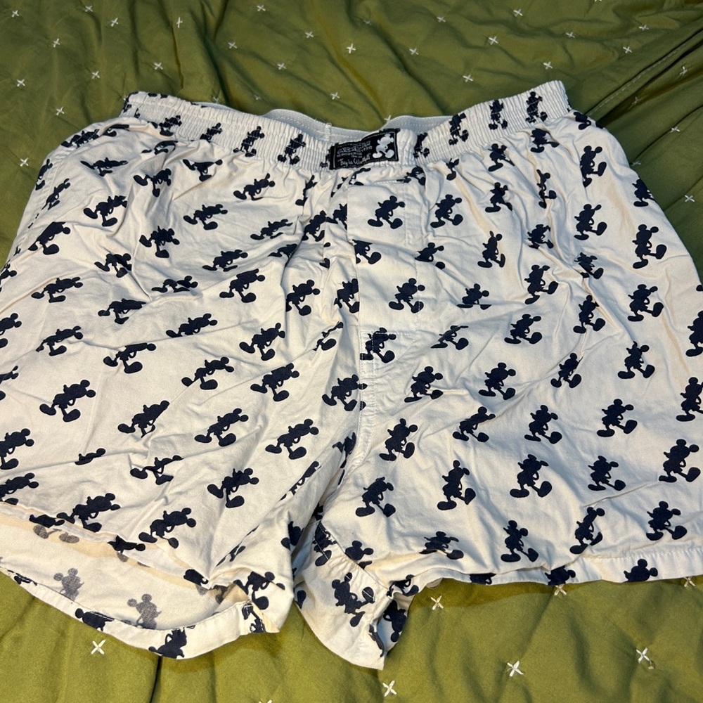 Disney Parks Boxer Shorts Medium Mickey Mouse Silhouette patterned blue and whit